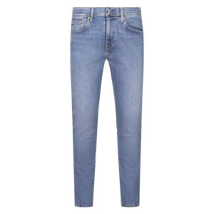 levi s jean 512 bleu uni en coton melange avec une coupe slim et un patch