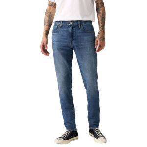 levi s jean 512 taper bleu en coton a coupe slim avec un patch de la marque 10