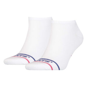 levi s lot de 2 paires de chaussettes basses blanc en coton melange unies