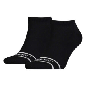 levi s lot de 2 paires de chaussettes basses en coton melange noires unies 4