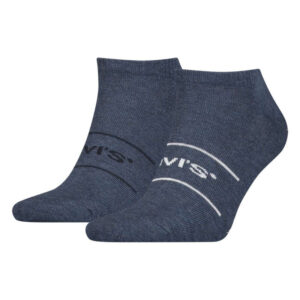 levi s lot de 2 paires de chaussettes basses marine en coton melange unies