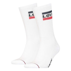 levi s lot de 2 paires de chaussettes hautes blanches en coton melange unies avec une coupe haute