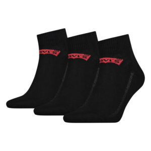 levi s lot de 3 paires de chaussettes basses noires en coton melange unies