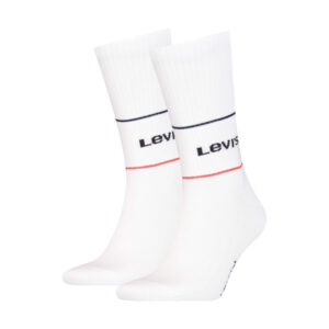 levi s lot de 3 paires de chaussettes hautes blanches unies en coton a coupe haute