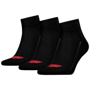 levi s lot de 3 paires de chaussettes mi hautes noires unies avec logo levi s