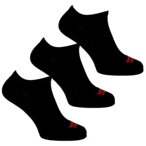levi s lot de 3 paires de chaussettes noires en coton melange unies coupe courte