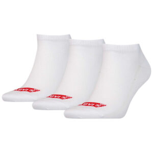 levi s lot de 3 paires de chaussettes taille basse blanches unies avec logo levi s