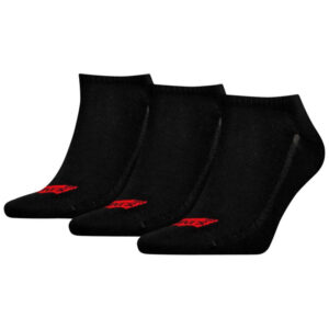 levi s lot de 3 paires de chaussettes taille basse noires unies avec logo levi s 4