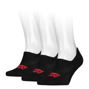 levi s lot de 3 paires de socquettes noire en coton melange avec logo batwing