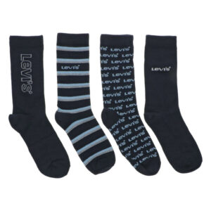 levi s lot de 4 paires de chaussettes hautes marine uni avec une coupe haute