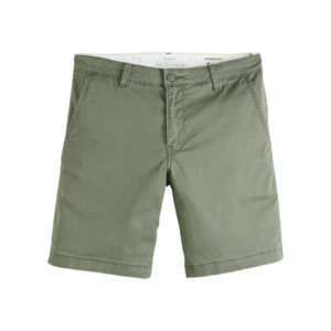 levi s short chino kaki a coupe droite pourvu du patch de la marque
