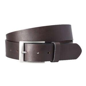 lindenmann ceinture en cuir marron unie avec une boucle argente 8