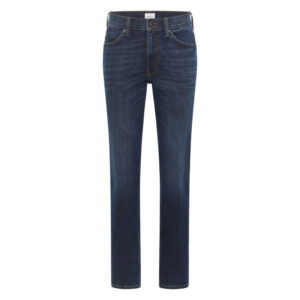 mustang jean en coton bleu indigo delave a coupe regular fit et a taille mi haute