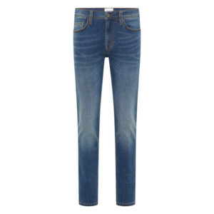 mustang jean en coton stone avec une coupe slim et des passants pour ceinture