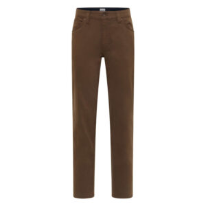 mustang jean tramper straight en coton marron uni avec une coupe droite
