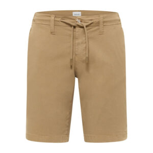 mustang short chino en coton beige uni avec une coupe droite et 4 poches