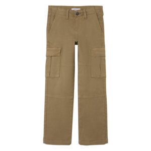 name it cargo en coton camel uni avec une coupe regular fit et une taille basse