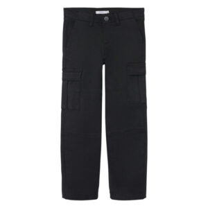name it cargo en coton noir uni avec une coupe regular fit et une taille basse 10
