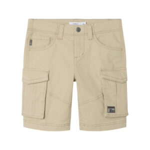 name it short cargo en coton beige uni avec une coupe regular fit et une taille basse 8