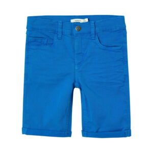 name it short en coton bleu electrique uni avec une coupe droite et des poches