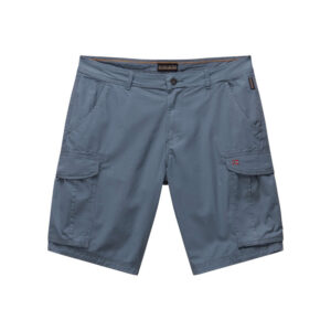napapijri short cargo en coton gris uni avec des poches et une coupe droite