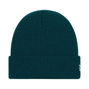 new era bonnet a revers vert sapin avec un logo brode sur le cote gauche