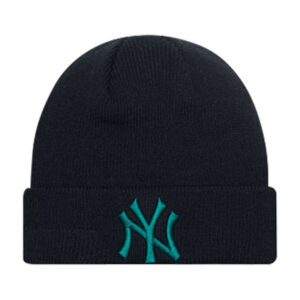 new era bonnet noir uni cotele avec ny en bleu brode sur le revers