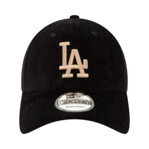 new era casquette dad cap 9forty en coton noire cotele avec logo brode devant
