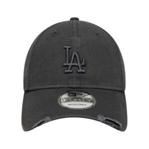 new era casquette en coton gris fonce effet abime avec une fermeture strapback