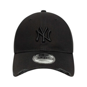 new era casquette en coton noire effet abime avec fermeture strapback