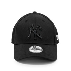new era casquette kids league essential 9forty en coton noire unie avec une coupe strapback et logo sur le cote