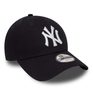 new era casquette league basic 9forty en coton marine unie avec une coupe strapback et des inscriptions ny brodees