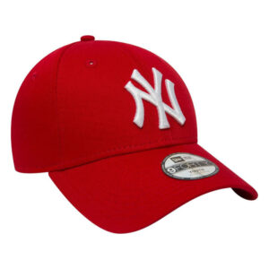new era casquette rouge unie avec logo de la marque brode et a fermeture boucle inox