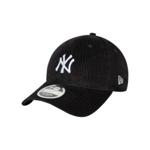 new era casquette snapback en coton noire unie en velours cotele avec logo ny brode