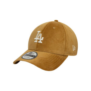 new era casquette strapback en coton camel en velours cotelee avec des lettres en relief