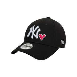 new era casquette strapback en coton noire unie avec un coeur brode a l avant