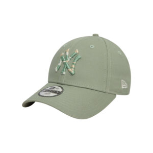 new era casquette strapback en coton verte unie avec des lettres tricolores a l avant