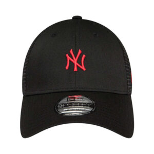 new era casquette trucker 9forty en coton noire unie avec logo brode devant