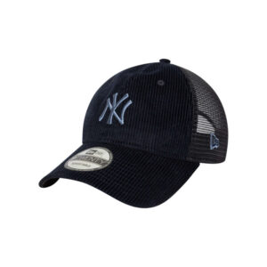 new era casquette trucker marine unie en velours cotele avec logo ny brode