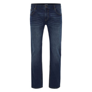 north 56 4 jean en coton melange bleu indigo delave aux cuisses a coupe slim 10