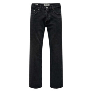 only sons jean edge straight en coton melange noir uni avec une coupe droite 6