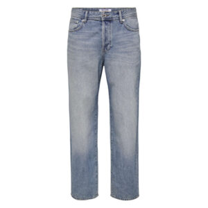 only sons jean en coton bleu delave avec une coupe baggy et des passants a la taille 2