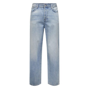only sons jean en coton melange bleu stone legerement delave a coupe loose 2