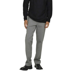 only sons pantalon chino gris uni avec une coupe droite a zip et a bouton 14