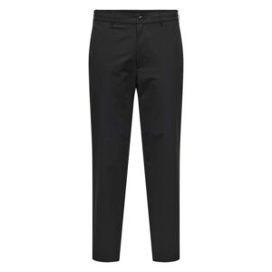 only sons pantalon chino noir uni avec une coupe droite a zip et a bouton 4