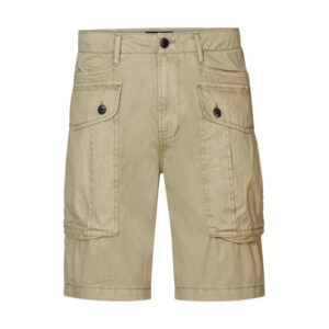 petrol industries short cargo avec 6 poches beige unies avec 5 boutons marrons