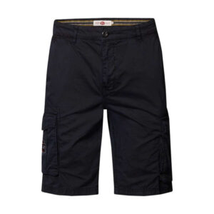 petrol industries short en coton avec 6 poches marine uni et logo sur poches cargo