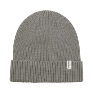 premium by jack jones bonnet a large revers en coton biologique gris en maille cotelee