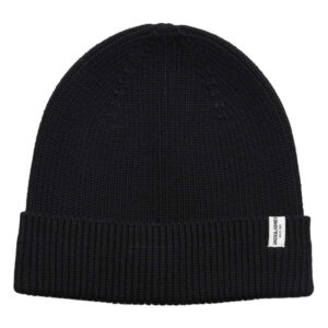 premium by jack jones bonnet a revers brink beanie ln en coton noir