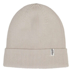 premium by jack jones bonnet ecru uni a revers brink beanie ln en coton